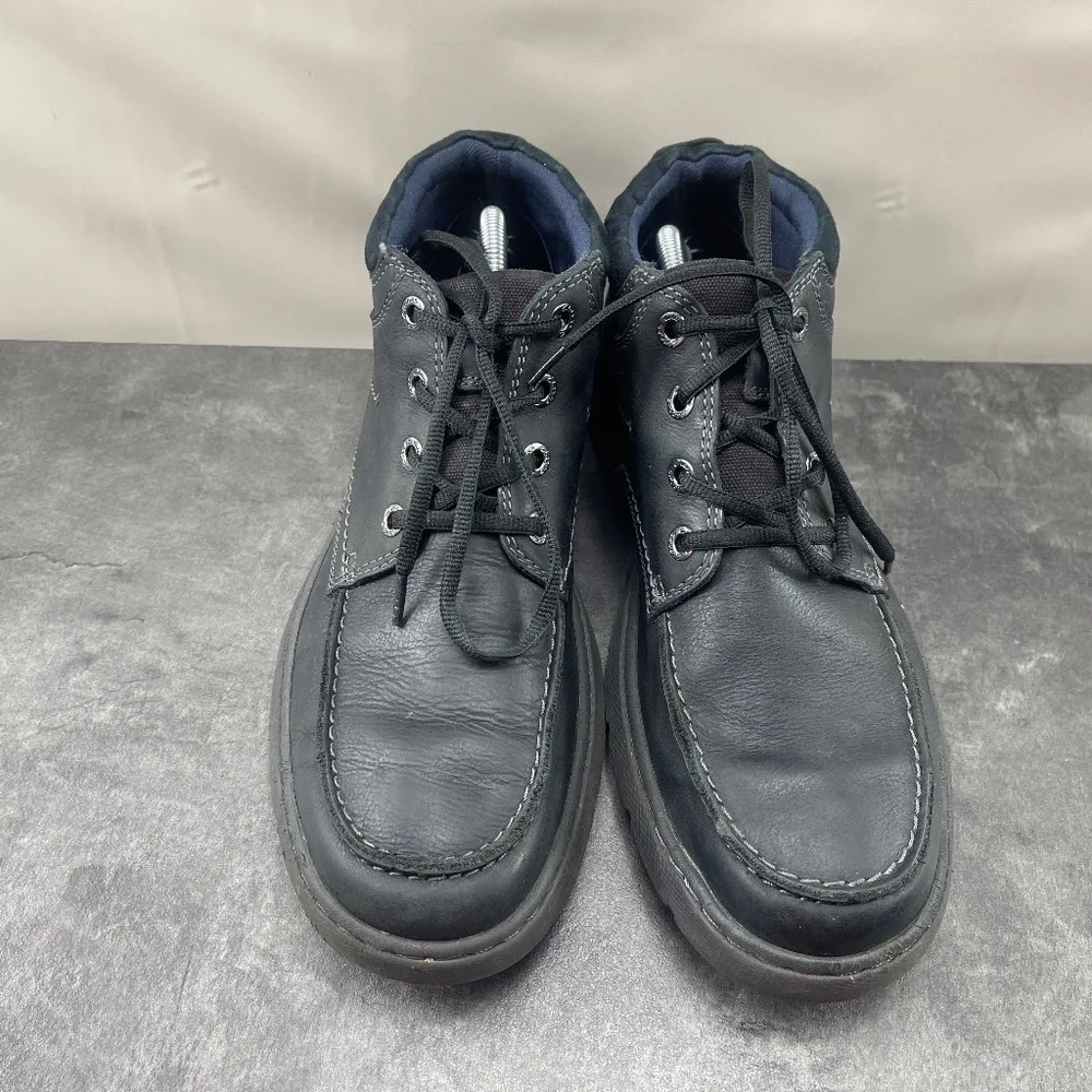 Clarks‎ Men's Shoes Black 9.5 M Leather Lace Up Comfort Ankle Chukka Boots